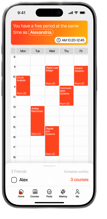 Friend free time screen